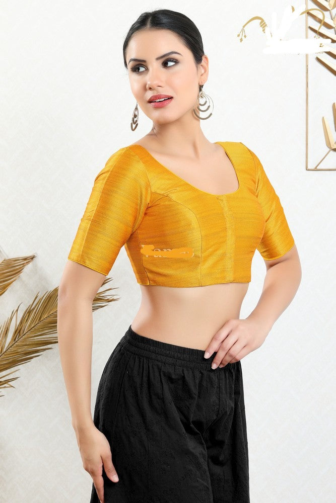 Mustard Saree shops Blouse