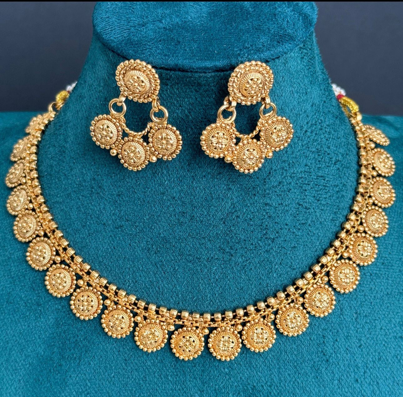 Antique Gold Necklace/South Indian Jewelry/Temple Jewelry