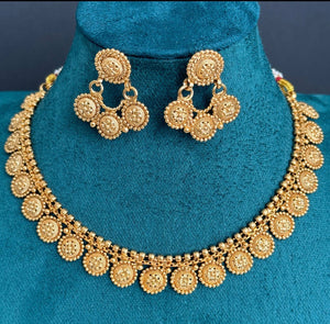 Antique Gold Necklace/South Indian Jewelry/Temple Jewelry