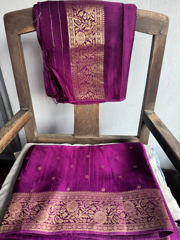 Purple Mashru Soft Silk Saree