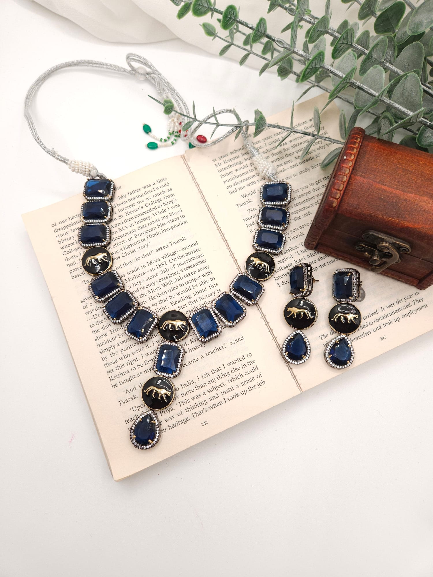 Blue Laya sabyasachi inspired contemporary necklace set