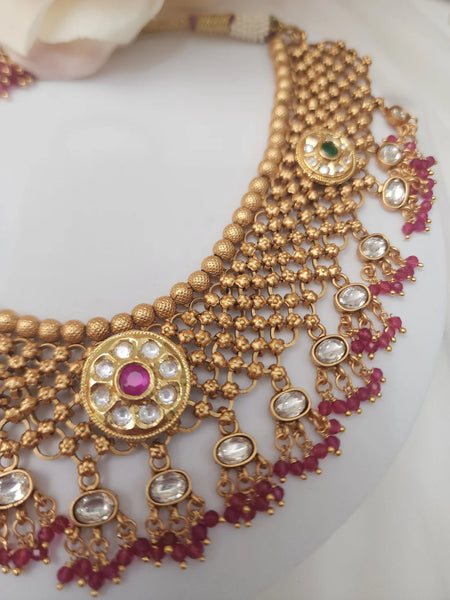 Gomathi statement fusion Necklace set