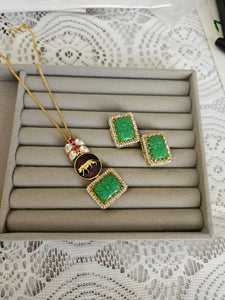 Sabyasachi inspired contemporary pendant necklace set