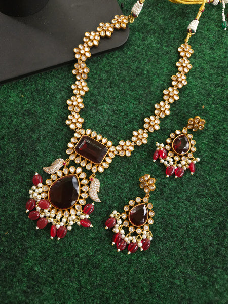 Aanshi victorian polki kundan choker necklace set