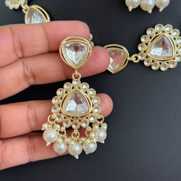 White Pearl Kundan Necklace Set