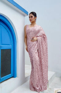 Rose Gold Tides by The Sea Sequins Saree