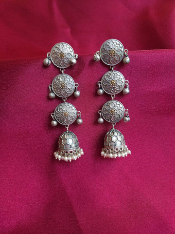 Anthara light weight dualtone jhumka ghungroo earrings