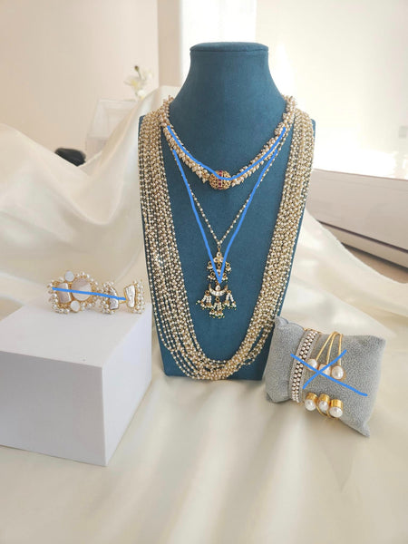 Multilayer pearl necklace set