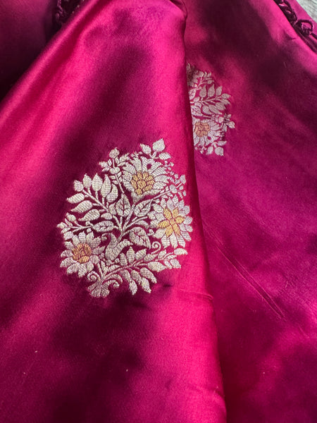 Wine Dual Tone Mashru Soft Silk Saree