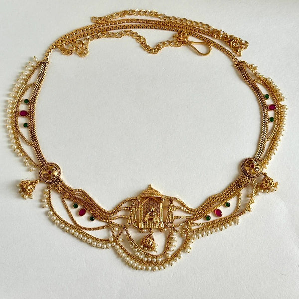 Antique Gold Pearl Belly Chain