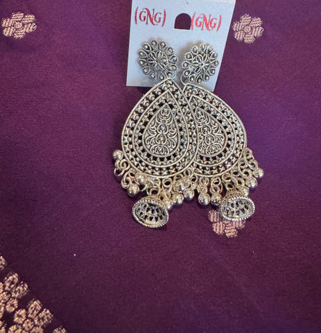 Afghani German Silver Jhumkas