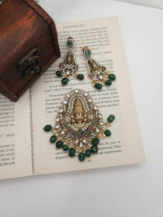 Victorian Pendant and Earring Tirupati Set