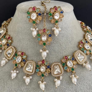 Multi Victorian Kundan Necklace Set