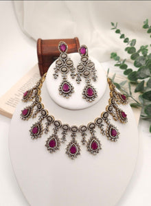 Victorian Polki Necklace with Earrings