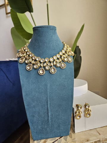 Gold Plated Uncut Polki Kundan Necklace Set