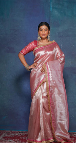 Pink Tissue Banno Saree