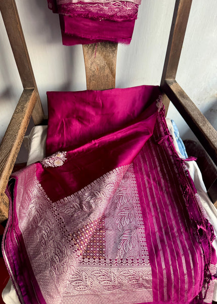 Wine Dual Tone Mashru Soft Silk Saree