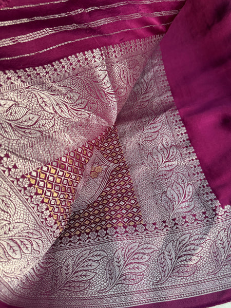 Wine Dual Tone Mashru Soft Silk Saree