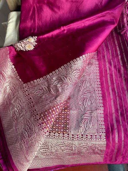 Wine Dual Tone Mashru Soft Silk Saree