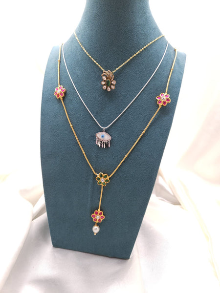 Aarvi jadau kundan necklace set