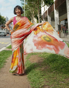 Viscose Organza Multicolor Sheer Saree