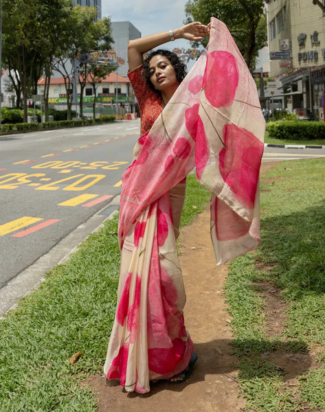 Lightweight Viscose Organza Floral Saree