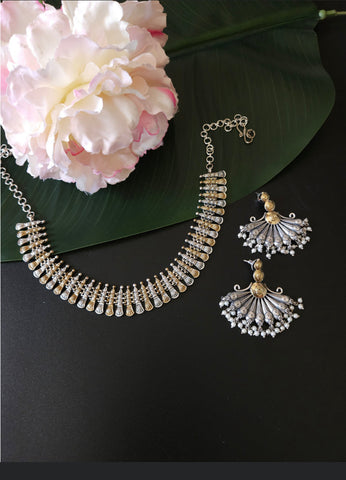 Dualtone Gold and Silver Necklace set