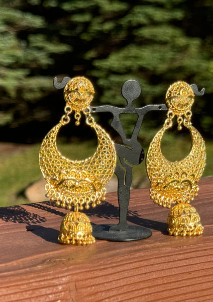 Citigold Goldplated Kaanbala Jhumka Earrings