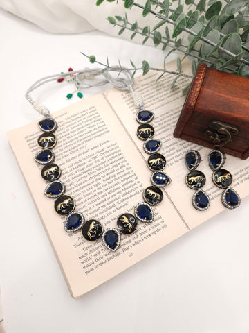 Blue Laya sabyasachi inspired contemporary necklace set