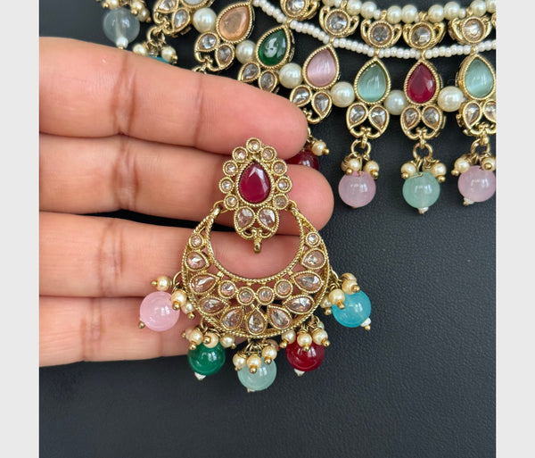 Multi Kundan Necklace Set