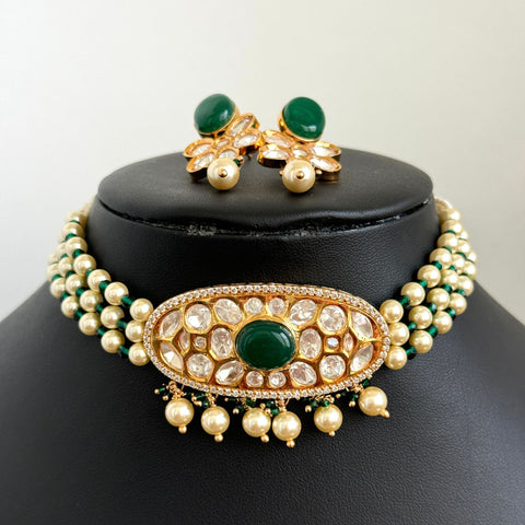 Green Premium Kundan Choker