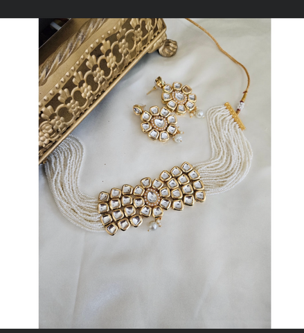 Meenakari Pearl Kundan Choker