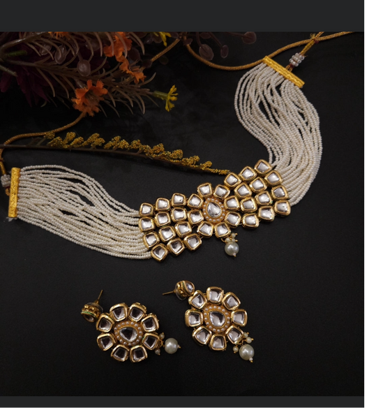 Meenakari Pearl Kundan Choker