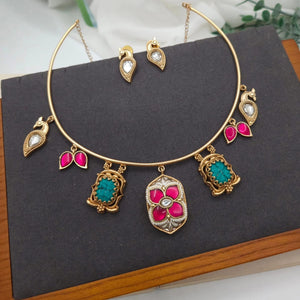 Hasli gold plated necklace set