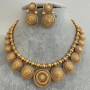 Antique Gold Necklace South Indian Guttapusalu Jewelry