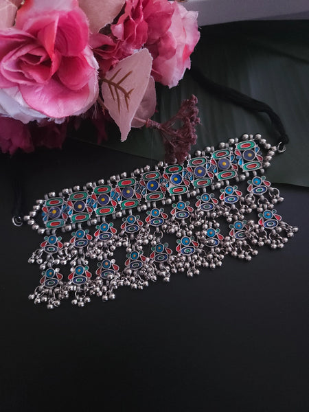 Metal Afghani Oxidized necklace