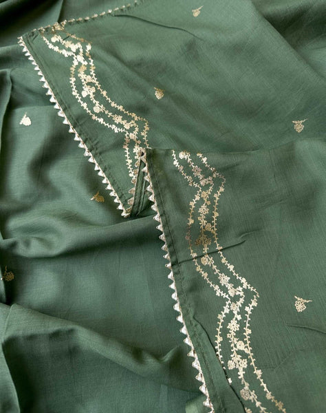 Light Weight Green Cotton Viscose Saree