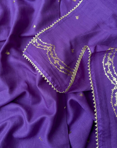 Light Weight Purple Cotton Viscose Saree