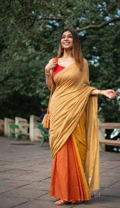 Gingerbread Handloom Woven Lightweight Cotton Sarees