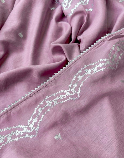 Light Weight Lavender Cotton Viscose Saree