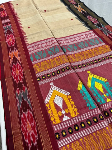 Tussar Dolabedi Saree with Ganga Jamuna Border