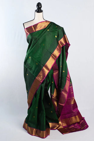 Kanchipuram Silk Saree in Dark Green