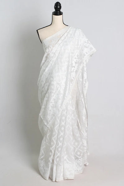 White Soft Jamdani Saree