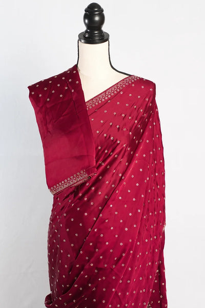 Satin Silk Saree with Embedded Crystal