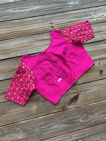 Readymade Hot Pink Designer Cotton Silk Blouse