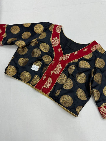 Readymade Black Banarasi Brocade Blouse