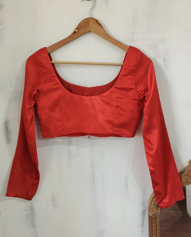 Red Full Sleeve Padded Blouse