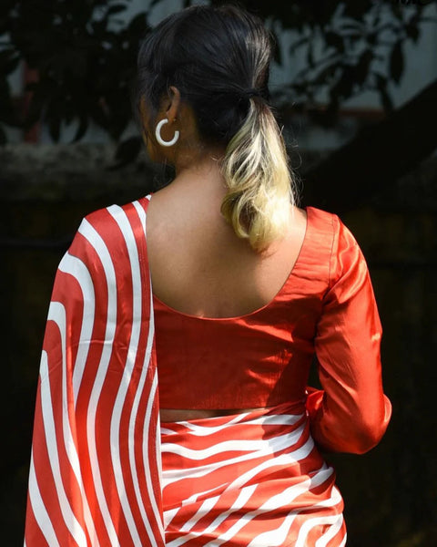 Red Full Sleeve Padded Blouse