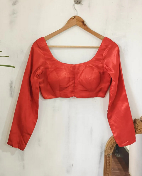 Red Full Sleeve Padded Blouse