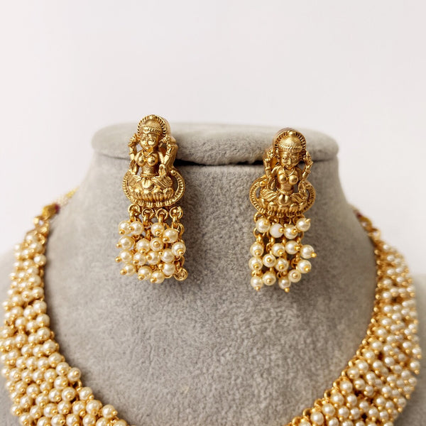 Gold Plated Pearl Necklace